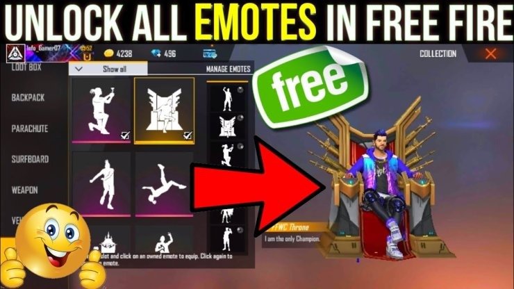 unlock all emotes in Free Fire